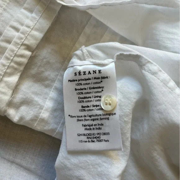 Sezane Deven White Ruffled Blouse 10 - Picture 5 of 6